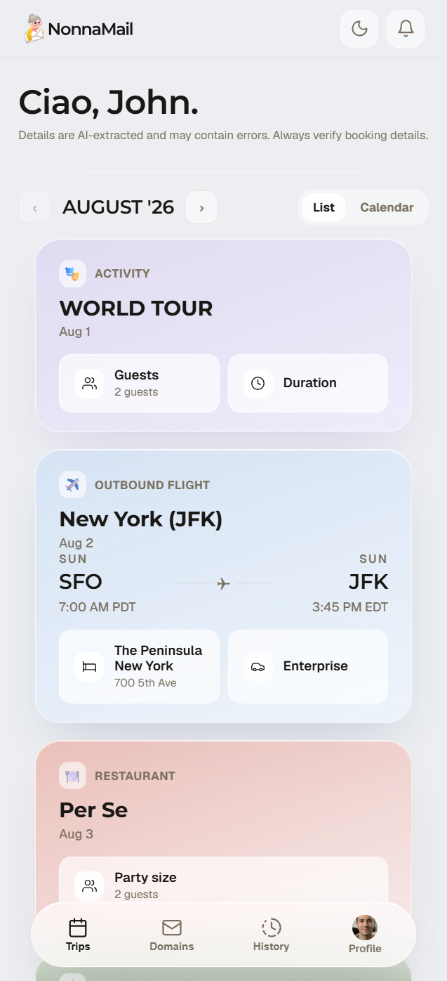 NonnaMail mobile app